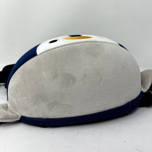Child Blue & Gray Plush Cartoon Penguin Backpack Two Zipper Kid - Picture 10 of 10